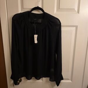 Banana Republic Sheer Black Blouse
